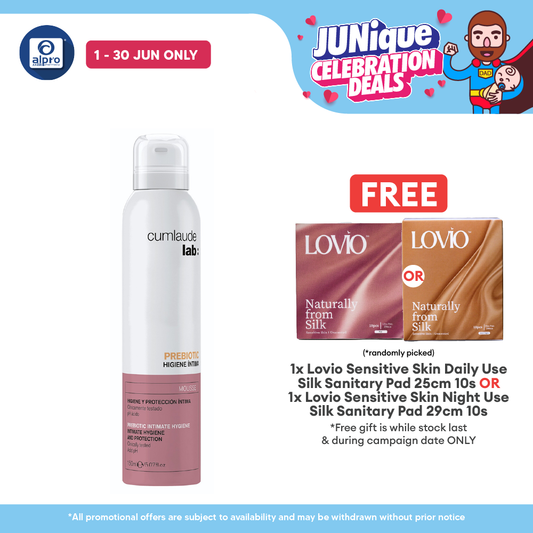 Cumlaude Prebiotic Intimate Cleansing Mousse 150mL | Enriched with Lactic Acid & ProVitamin B5 Cumlaude Lab