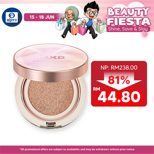 Ruvine Nukd Glow Flawless Cushion SPF30++/PA++ 13mL | Sunscreen, Primer & Concealer in One Ruvine