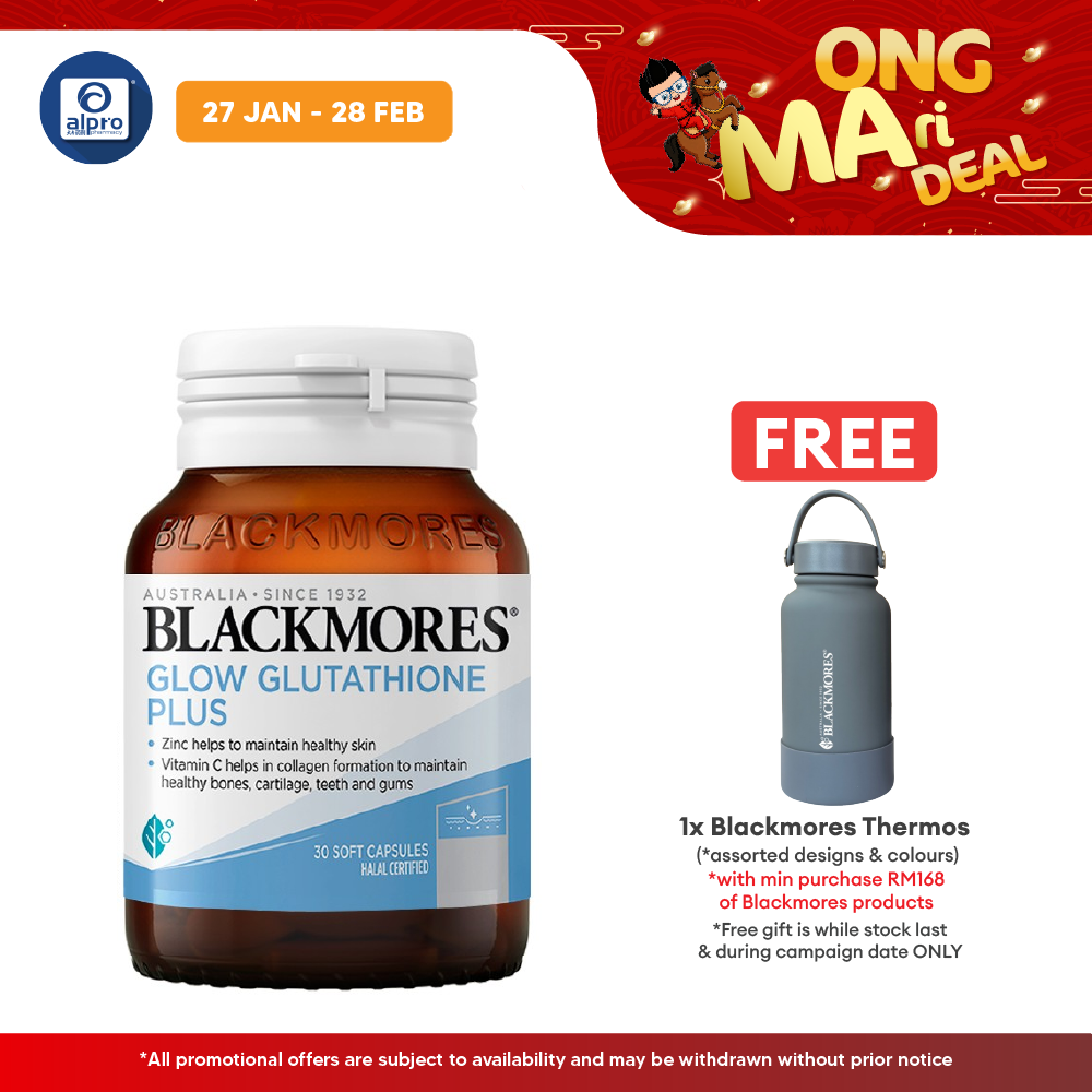 Blackmores Glow Glutathione Plus 250mg 30s | For Healthy Skin Blackmores