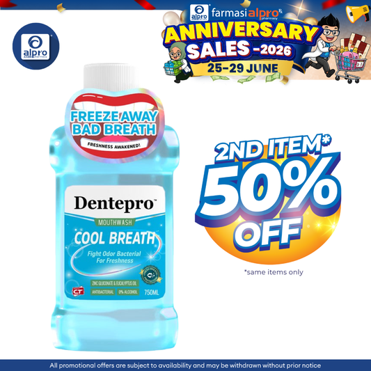 Dentepro Mouthwash Cool Breath 750ml | Fresh Sensation Dentepro