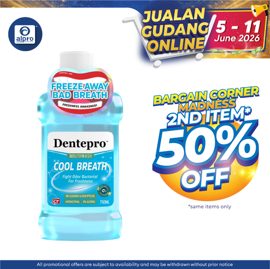 Dentepro Mouthwash Cool Breath 750ml | Fresh Sensation Dentepro