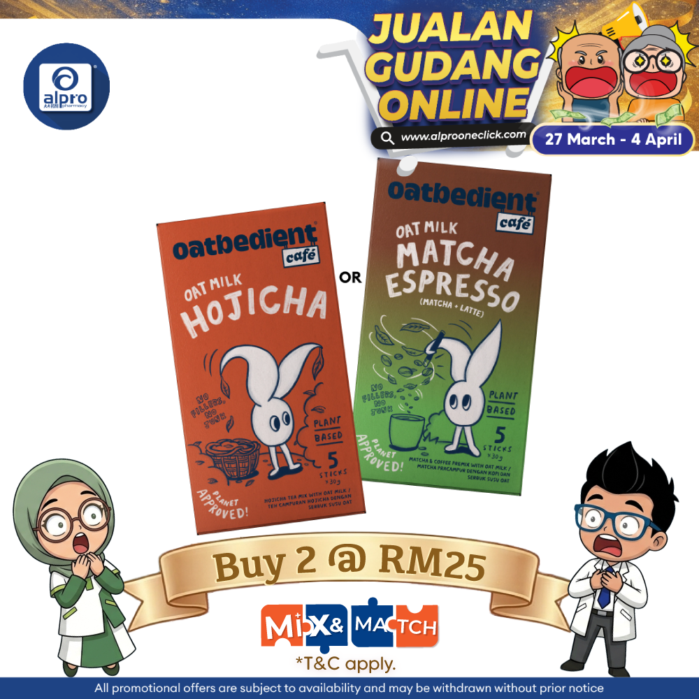 Oatbedient Oat Milk (Hojicha/ Matcha Espresso) 30g ×5s | Low Sugar & No Added Creamer Oatbedient