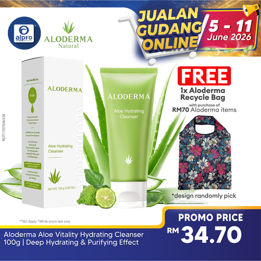 Aloderma Aloe Vitality Hydrating Cleanser 100g | Deep Hydrating & Purifying Effect Aloderma