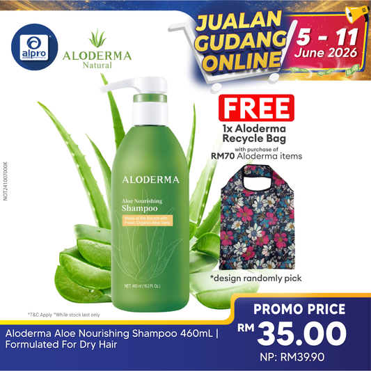 Aloderma Aloe Nourishing Shampoo 460mL | Formulated For Dry Hair Aloderma