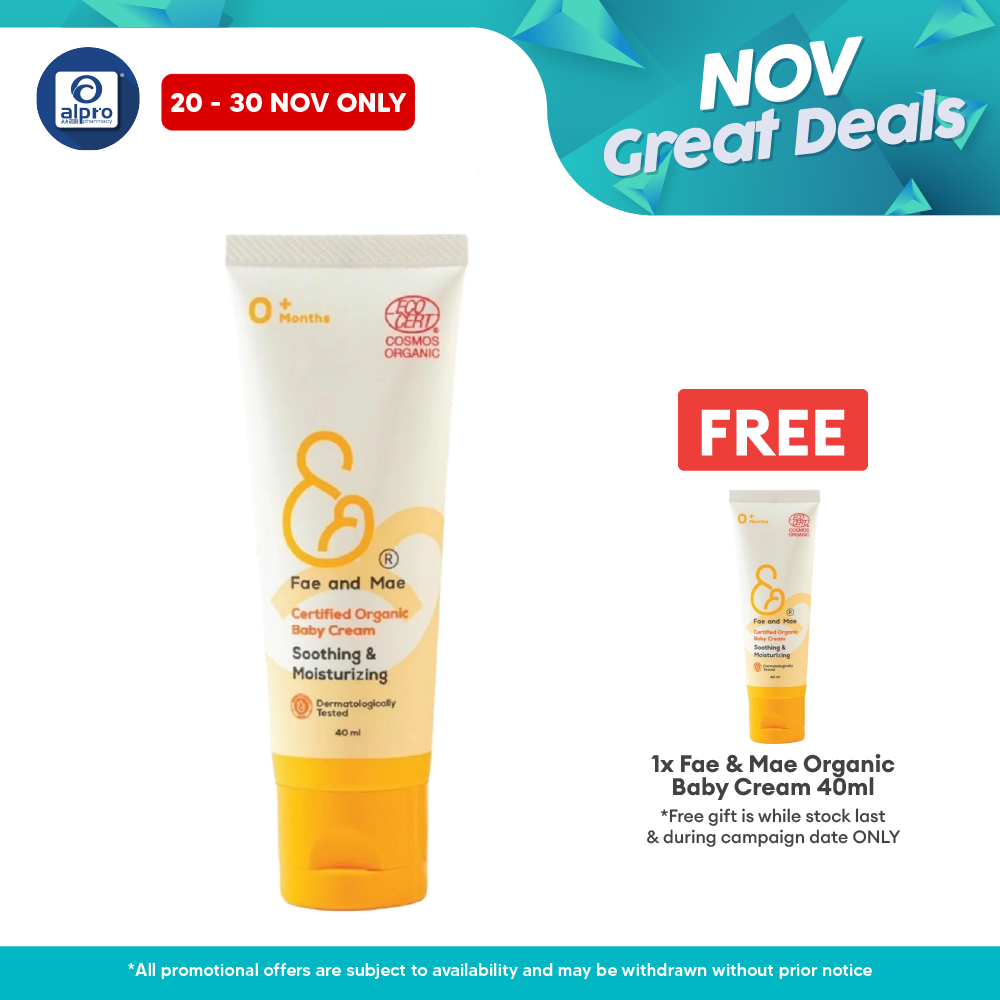 Fae & Mae Organic Baby Cream 40mL | Organic-Based Gentle on Sensitive Skin Fae and Mae