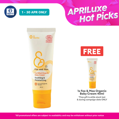 Fae & Mae Organic Baby Cream 40mL | Organic-Based Gentle on Sensitive Skin Fae and Mae