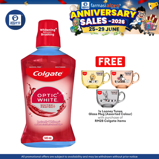 Colgate Optic White Mouthwash 500mL | Whiten + Protect Colgate