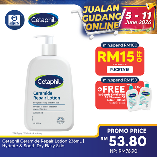 Cetaphil Ceramide Repair Lotion 236mL | Hydrate & Sooth Dry Flaky Skin Cetaphil