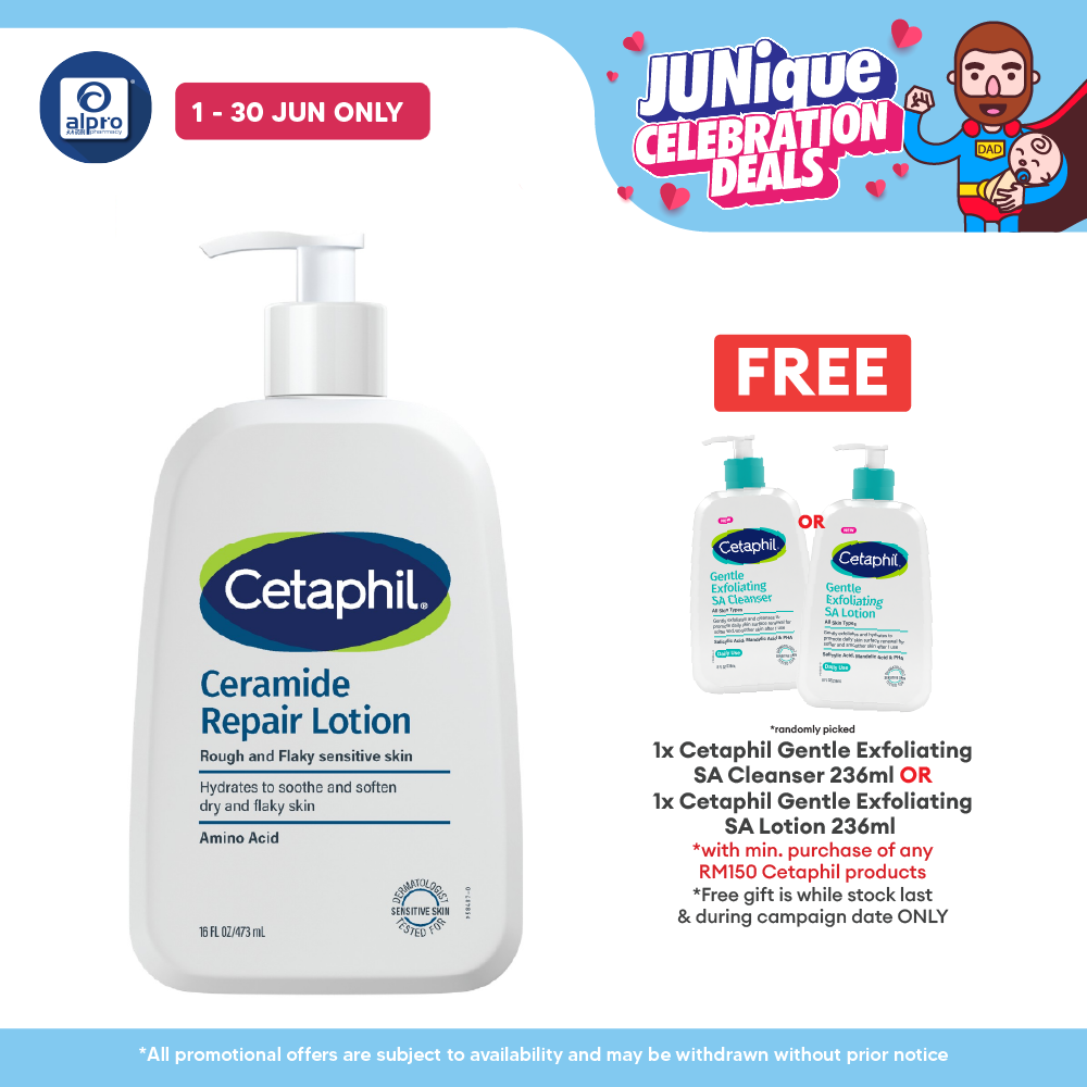 Cetaphil Ceramide Repair Lotion 473mL | Hydrate & Sooth Dry Flaky Skin Cetaphil