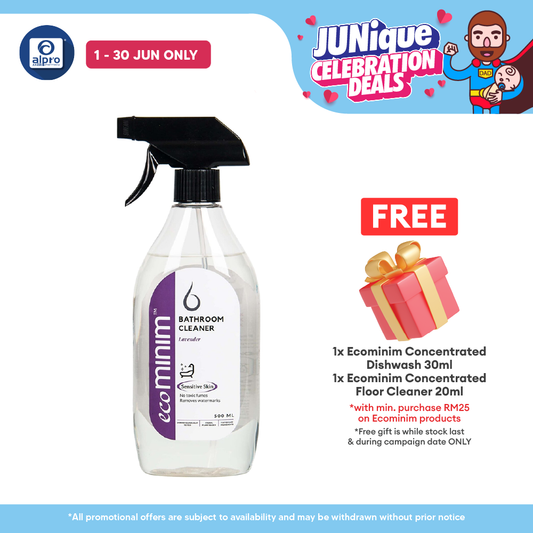 Ecominim Concentrated Bathroom Cleaner 500mL | Gentle to Sensitive Skin & Effective Removing Soap Scum ECOMINIM