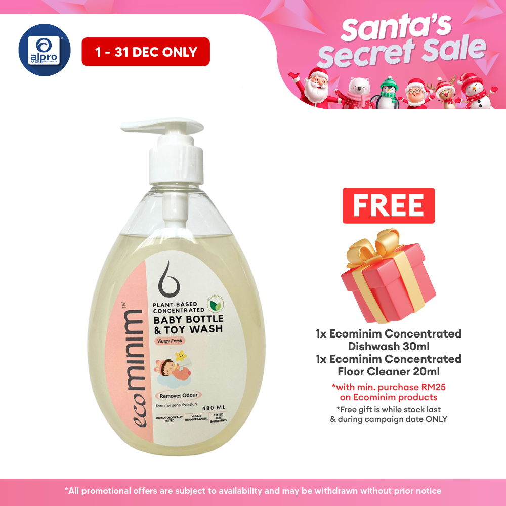 Ecominim Baby Utensils Cleanser - Tangyfresh 480mL | Food-Grade Ingredients & Toxic-Free ECOMINIM