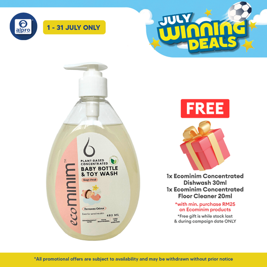 Ecominim Baby Utensils Cleanser - Tangyfresh 480mL | Food-Grade Ingredients & Toxic-Free ECOMINIM