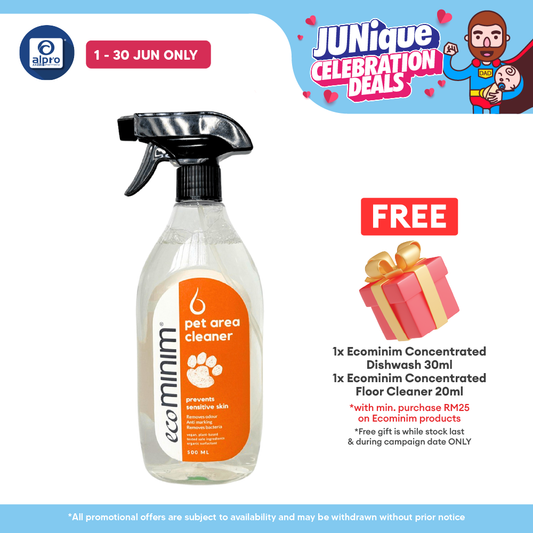 Ecominim Pet Area Cleaner 500mL | Plant Based Ingredients & Non-Toxic ECOMINIM