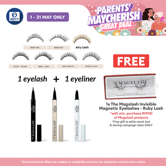 The Magxlash Launching Promotion 1 Eyelashes + 1 Eyeliner Combo @RM139 THE MAGXLASH