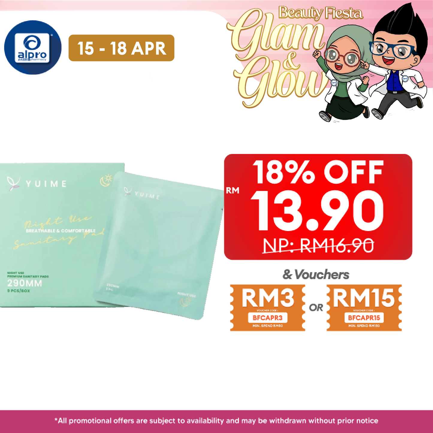 Yuime Night Use Pad 29cm 9s | Ultra-Thin & Super Absorbent Yuime