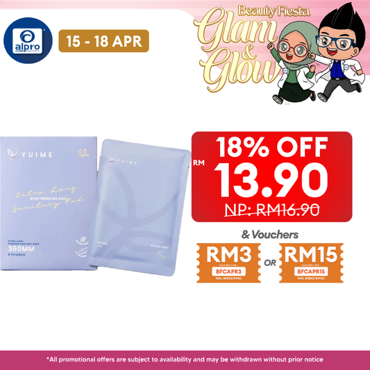 Yuime Extra Long Pad 36cm 8s | Ultra-Thin & Super Absorbent Yuime
