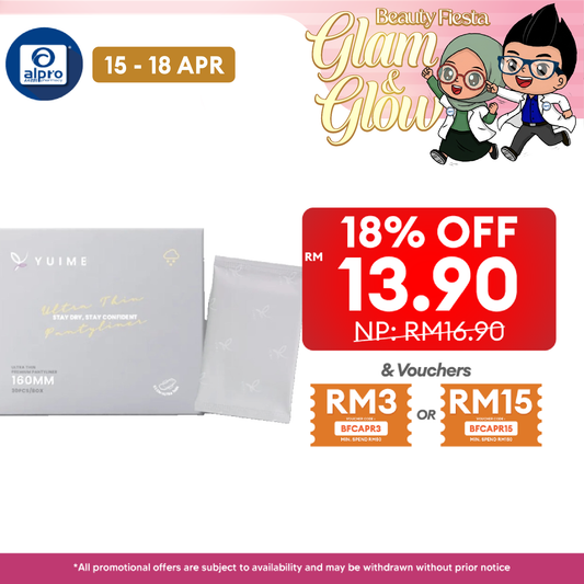 Yuime Pantyliner 16cm 30s | Super Absorbent & Comfy Yuime