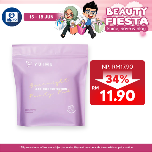 Yuime Overnight Silk Panties Pad 5s (S-M/ L-XL/ XXL size) | Ultimate Soft Feel & Anti-Leak Core Yuime