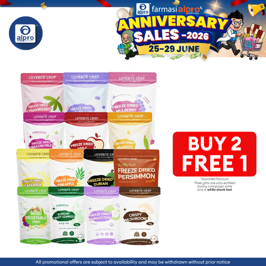 Lovebite Crisp Freeze-Dried Fruits (Assorted Flavours) | Rich in Vitamins, Fibre & Antioxidants LOVEBITE