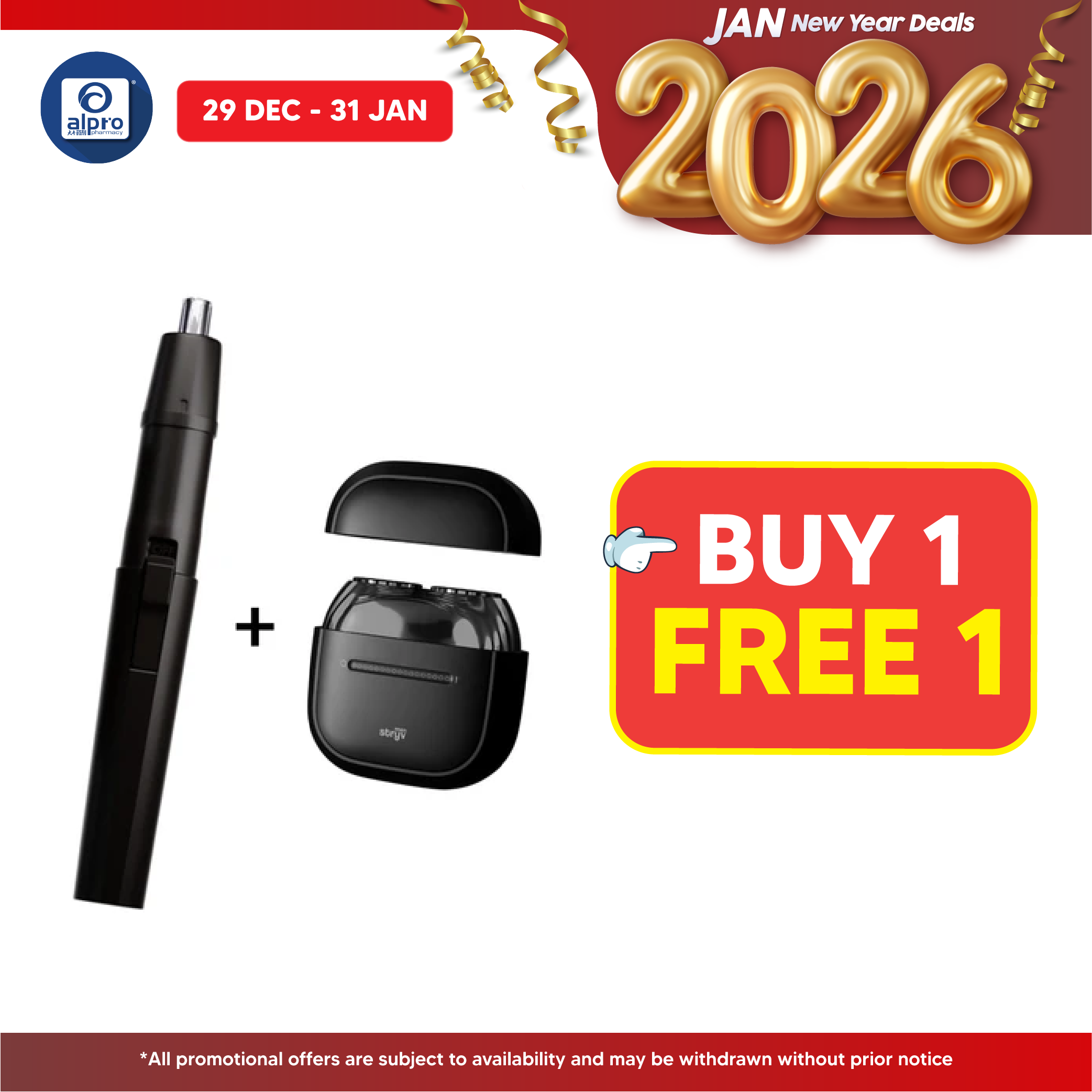 Stryv Buy 1 Free 1 — ×1 Minishave 2.0 + ×1 Nose Trimmer Stryv