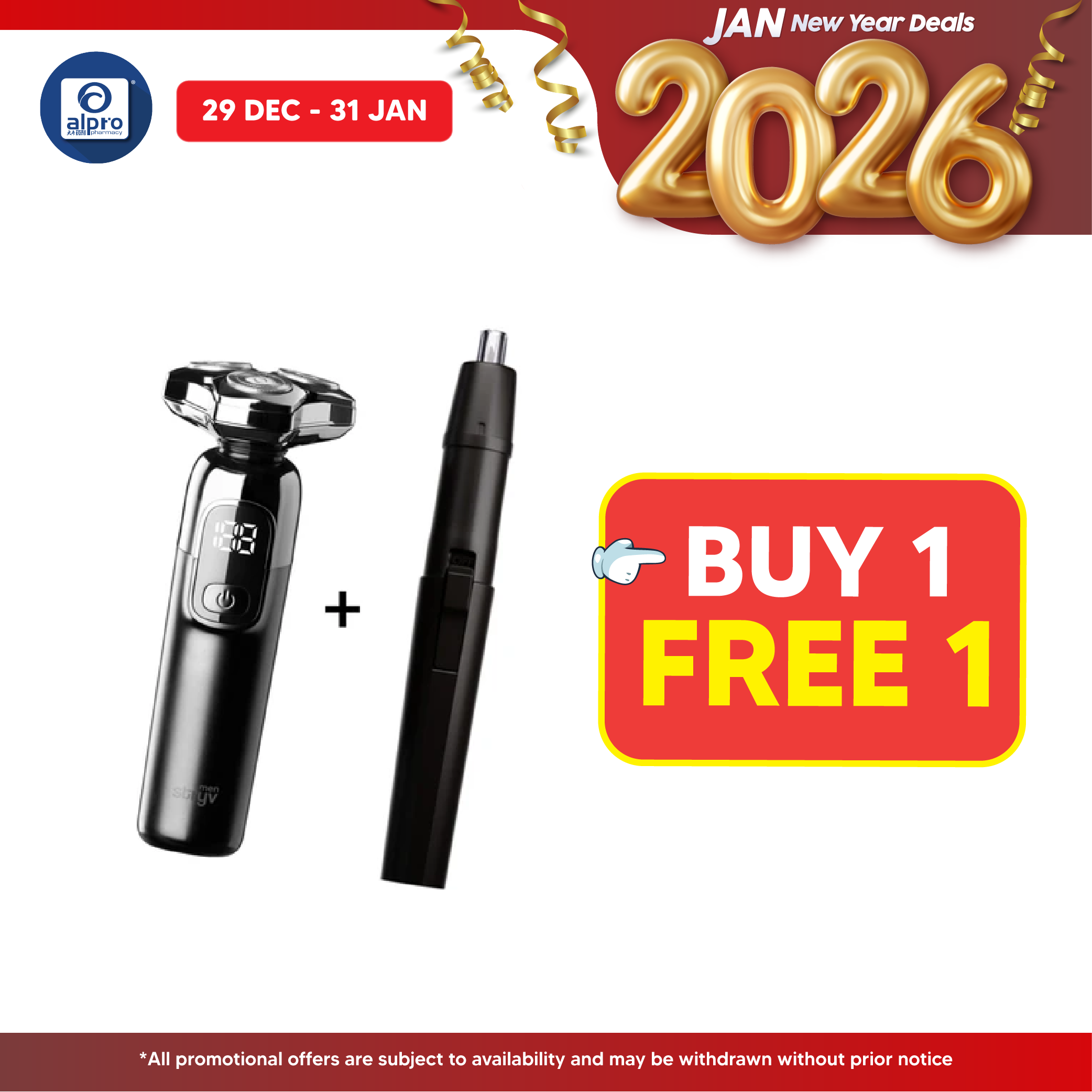 Stryv Buy 1 Free 1 — ×1 Stryv Proshave 2.0 + ×1 Nose Trimmer Stryv