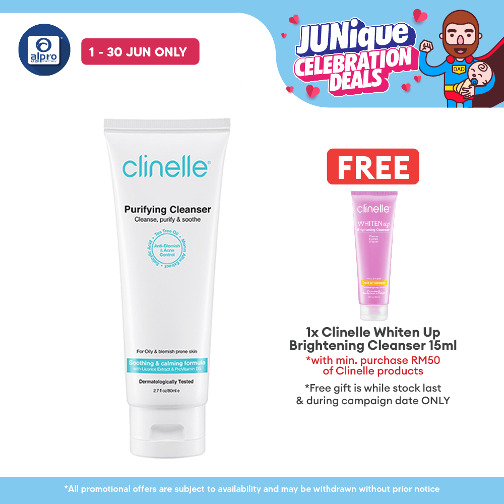 Clinelle Purifying Cleanser 80mL | Soothing & Calming Formula Clinelle