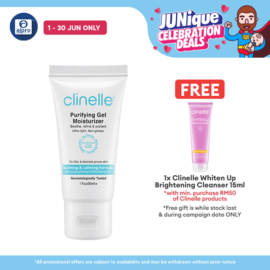 Clinelle Purifying Gel Moisturizer 30mL | Soothing & Calming Formula Clinelle
