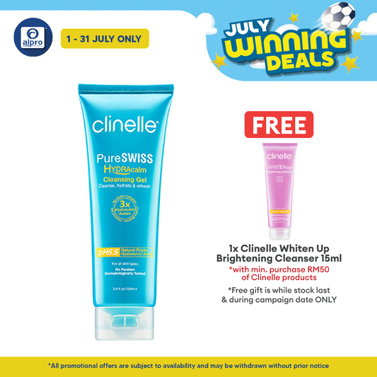 Clinelle PureSWISS HYDRAcalm Cleansing Gel 100mL | Delicately Cleanses Impurities Clinelle