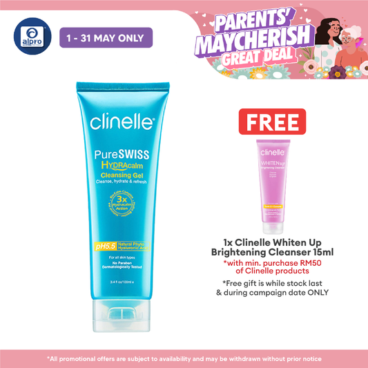 Clinelle PureSWISS HYDRAcalm Cleansing Gel 100mL | Delicately Cleanses Impurities Clinelle