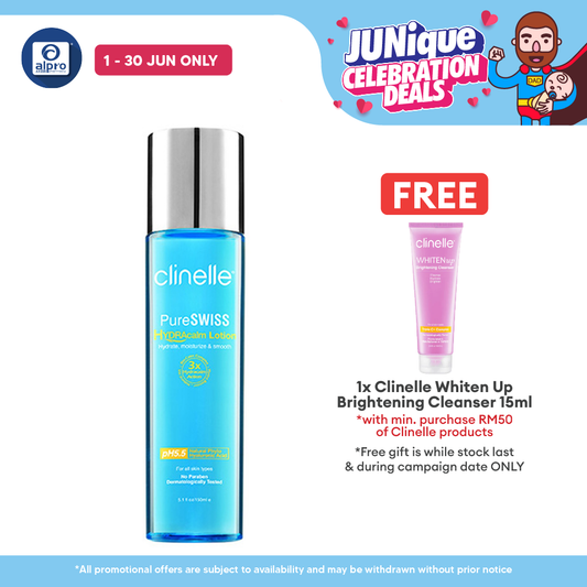 Clinelle PureSWISS HYDRAcalm Lotion 150mL | Refines Pores & Improve Absorption Clinelle