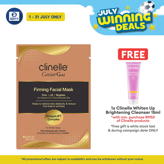 Clinelle CaviarGold Firming Facial Mask 25mL | Boosts Skin Elasticity & Smoothness Clinelle