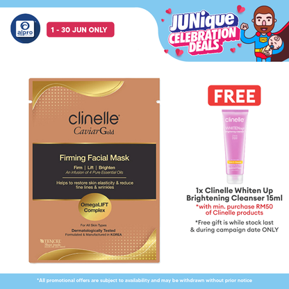 Clinelle CaviarGold Firming Facial Mask 25mL | Boosts Skin Elasticity & Smoothness Clinelle