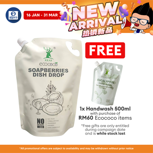 ecococo Soapberries Dish Drop Refill 2kg | Food Grade Formula & Skin Friendly ecococo