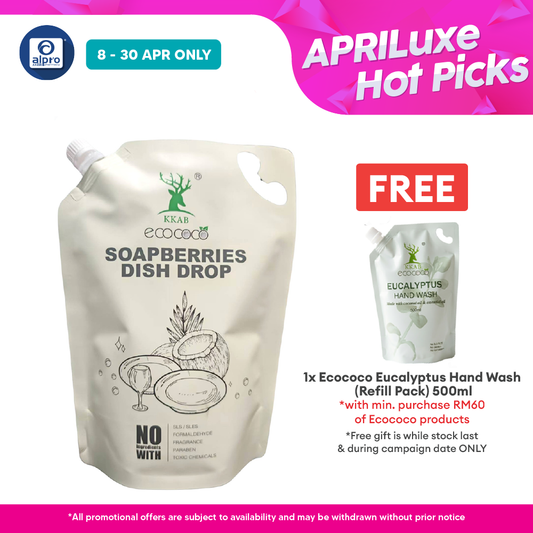 ecococo Soapberries Dish Drop Refill 2kg | Food Grade Formula & Skin Friendly ecococo