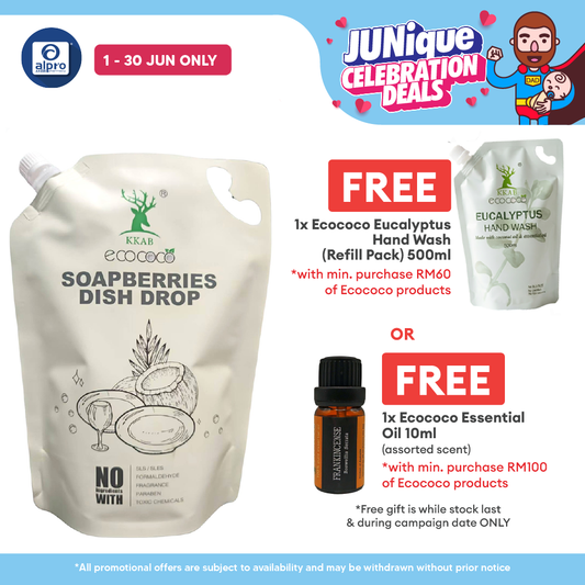 ecococo Soapberries Dish Drop Refill 2kg | Food Grade Formula & Skin Friendly ecococo