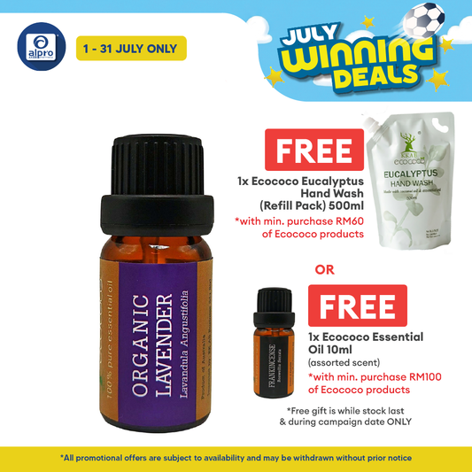 ecococo Organic Lavender Essential Oil 10mL | Helps Improve Sleep Quality & Relaxation ecococo