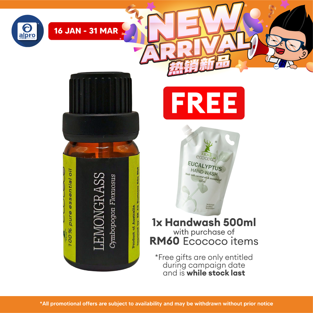 ecococo Lemongrass Essential Oil 10mL | Natural Insect Repellent ecococo