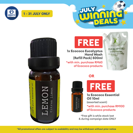 ecococo Lemon Essential Oil 10mL | Cleansing & Purifying Odour ecococo