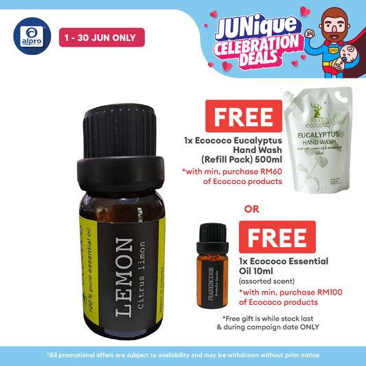 ecococo Lemon Essential Oil 10mL | Cleansing & Purifying Odour ecococo