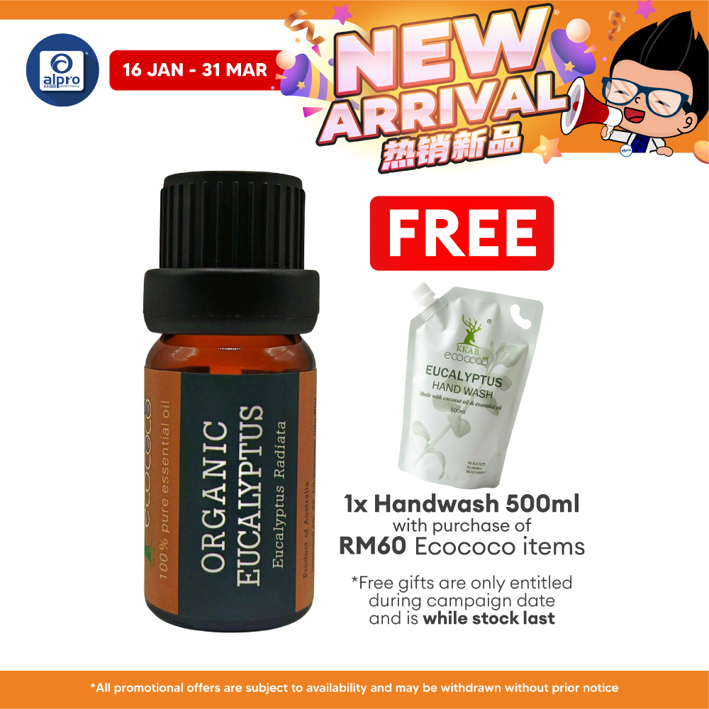 ecococo Organic Eucalyptus Essential Oil | Helps Nose Discomfort & Congestion ecococo