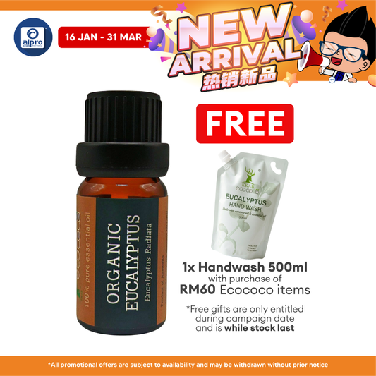 ecococo Organic Eucalyptus Essential Oil | Helps Nose Discomfort & Congestion ecococo