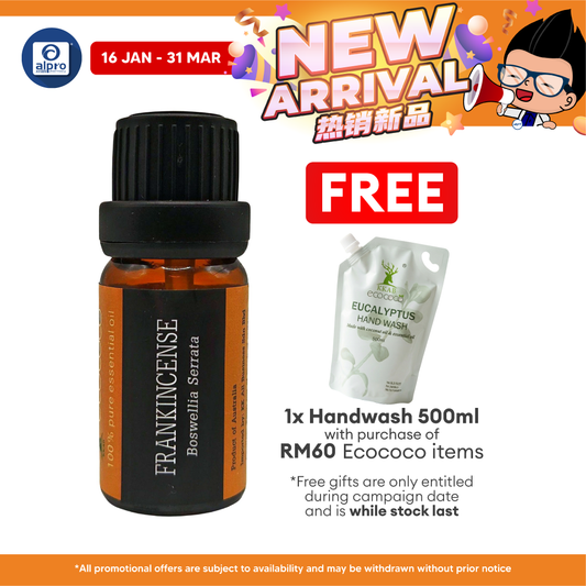 ecococo Frankincense Essential Oil 10mL | Reduce Stress & Anxiety ecococo