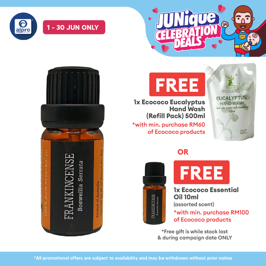 ecococo Frankincense Essential Oil 10mL | Reduce Stress & Anxiety ecococo
