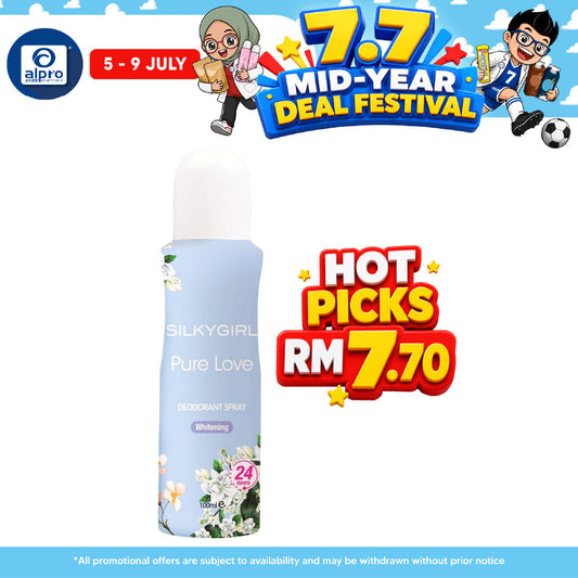 Silkygirl Deodorant Spray Pure Love 100mL | Whitens & Smoothens Underarms SILKYGIRL