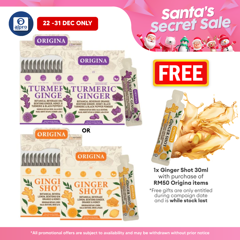 Origina (Ginger/ Turmeric) Shot 30mL ×15 sachets | Natural Digestive Aid & Warming Effect Origina