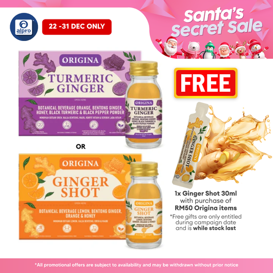 Origina (Ginger/ Turmeric) Shot 60mL ×6 bottles | Natural Digestive Aid & Warming Effect Origina