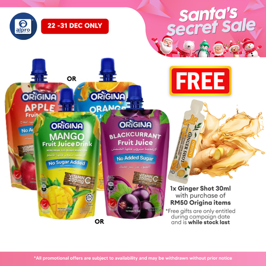 Origina Fruit Juice (Apple/ Mango/ Orange/ Blackcurrant) 200mL | Preservative Free With 200mg Vitamin C Origina