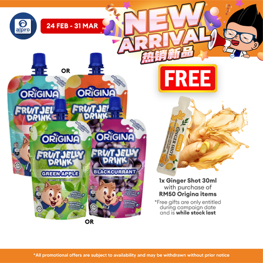 Origina Fruit Jelly Drink with Multivitamins (Peach/ Apple/ Mango/ Blackcurrant) 150mL | Chewable Jelly & Kid Friendly Origina