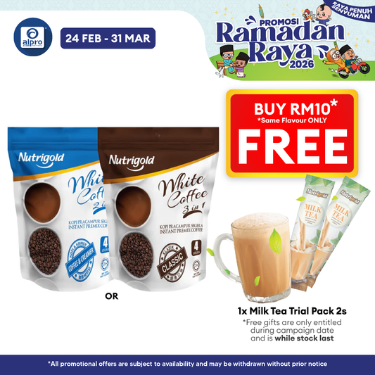 Nutrigold 3-in-1 White Coffee (Coffee Classic 40g ×4s / Coffee & Creamer 30g ×4s) Nutrigold