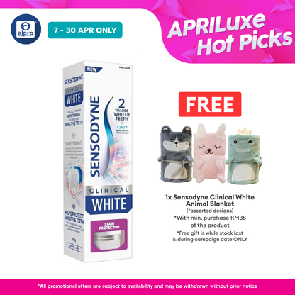 Sensodyne Clinical White Stain Protector Toothpaste 100g | Brighter Looking Smile Sensodyne